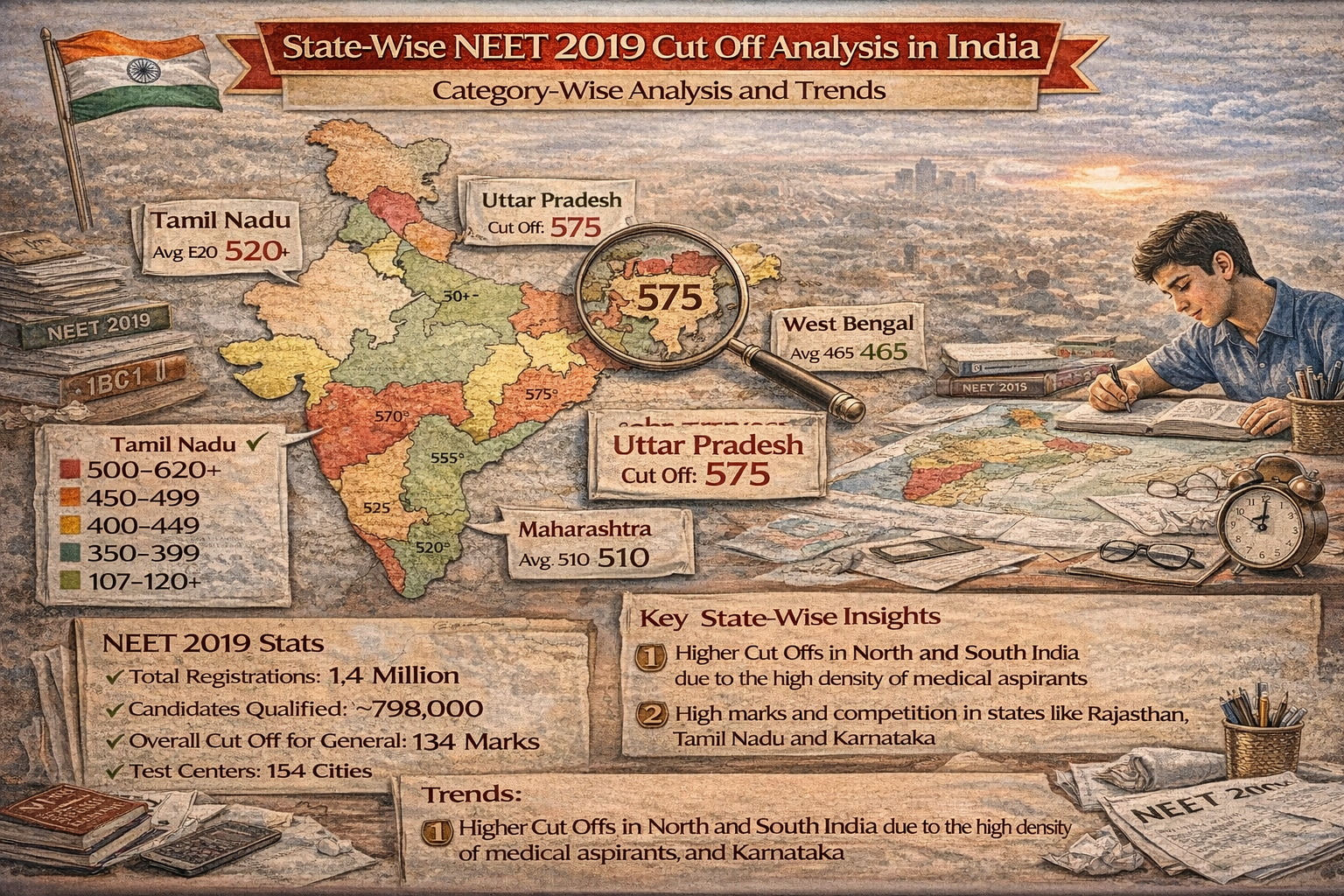 State-Wise NEET 2019 Cut Off Analysis in India: Trends, Competition, and Admission Insights